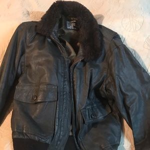 Vintage leather flight jacket